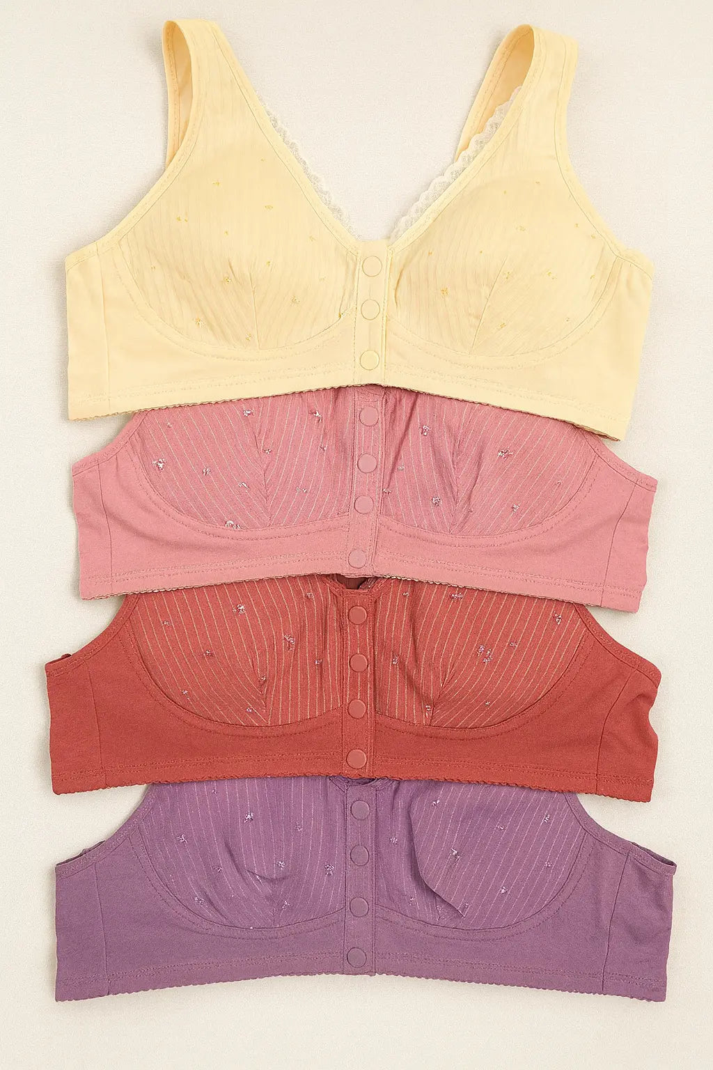 New Winter Button Bra for Women – Non-Wired Front Button Design