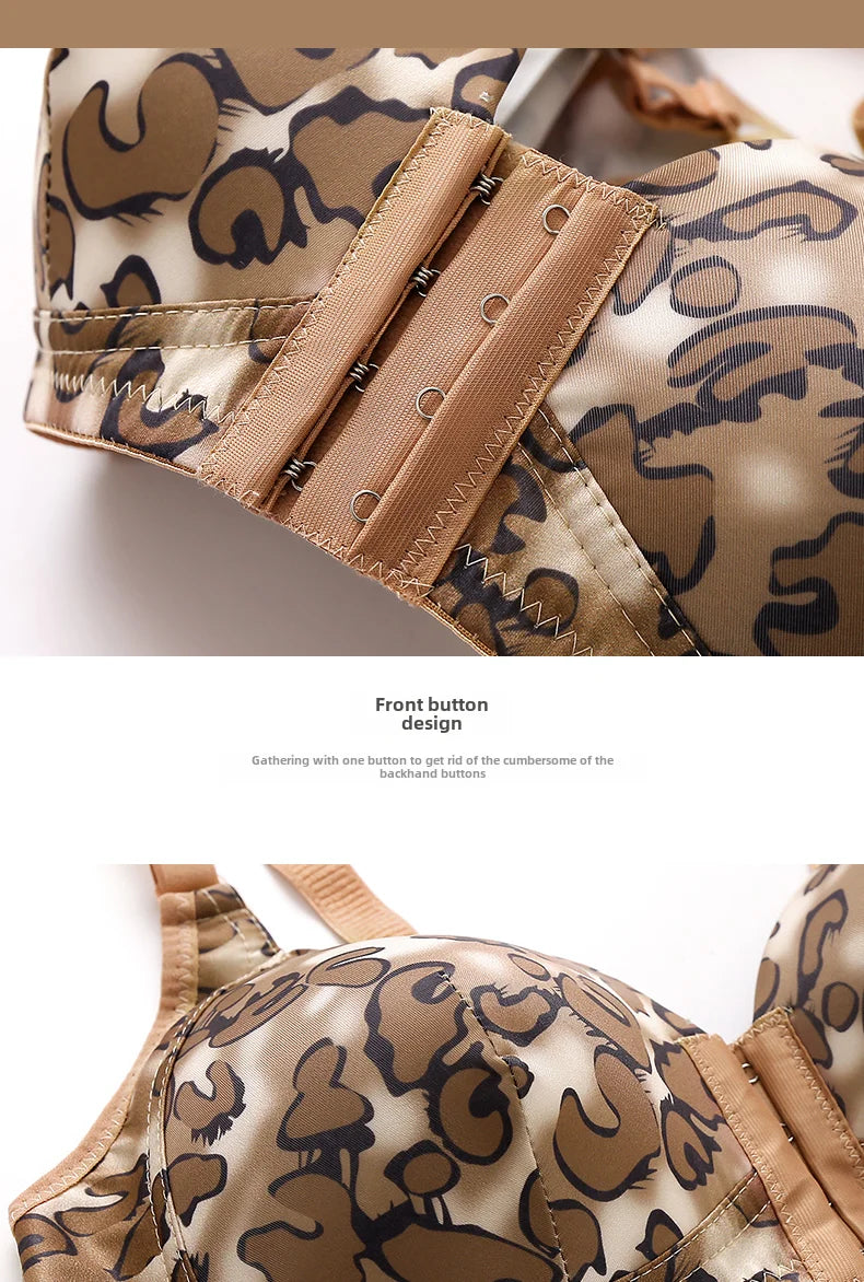 Leopard Printed Front Open Padded Bra