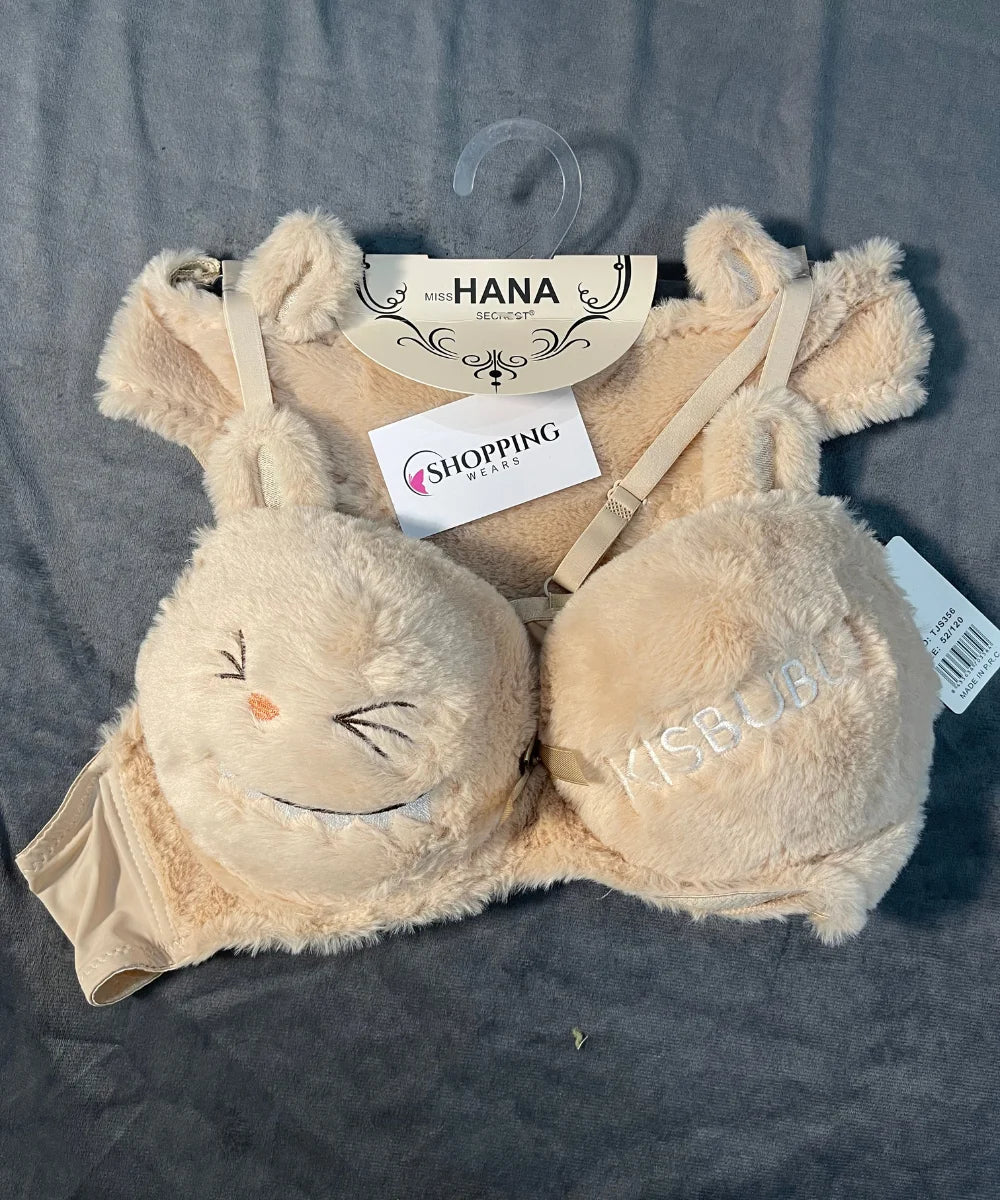 Cute Cat Plush Padded Bra for Women Pakistan