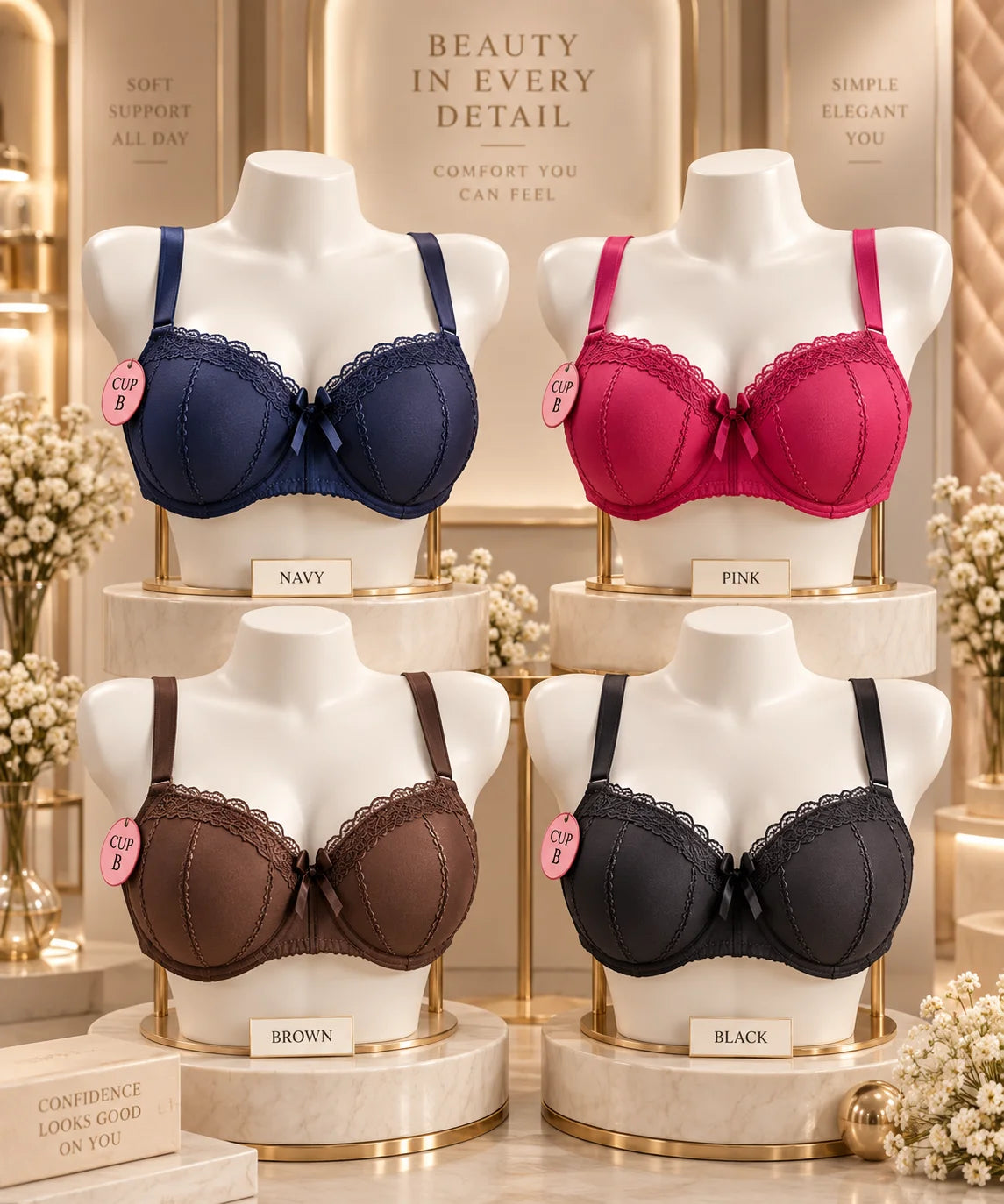 Double Padded Half Cup Bra for Women Pakista