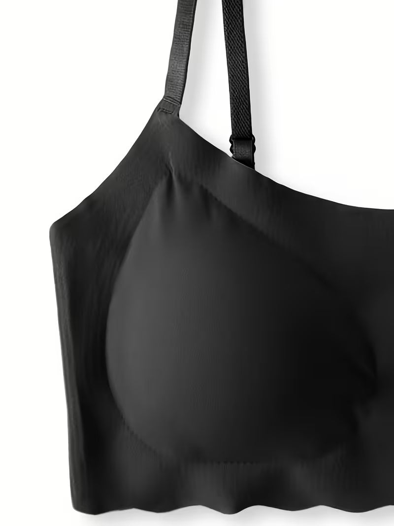 Nylon Push Up Bra for Women, Comfortable Seamless Back, Removable Pads, No Underwire