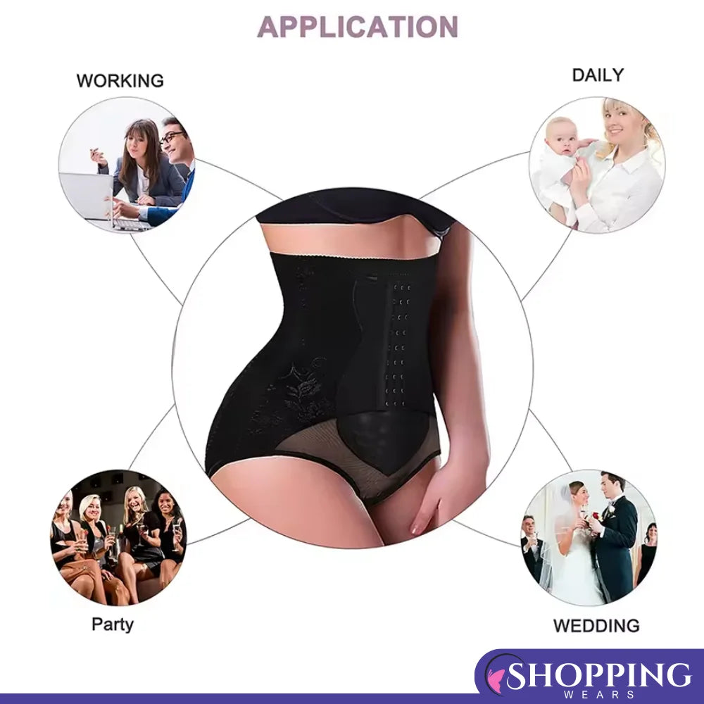 Women Body Shaper Slim Waist Trainer with Hooks Tummy Control Panties Butt Lifter Shapewear Belt Slimming Underwear Panty