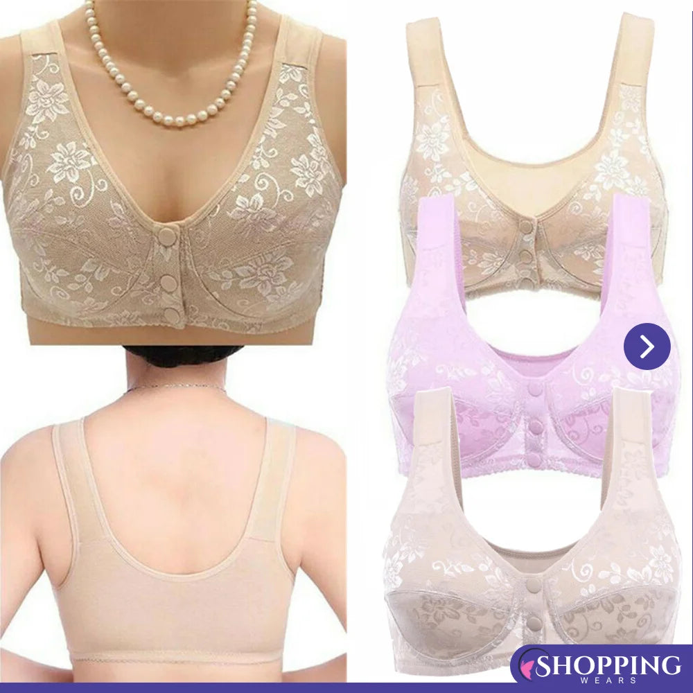 SoppingWears Breastfeeding Bra 3 Button Front Open Bra Maternity Nursing Bra For Women - Imported Quality