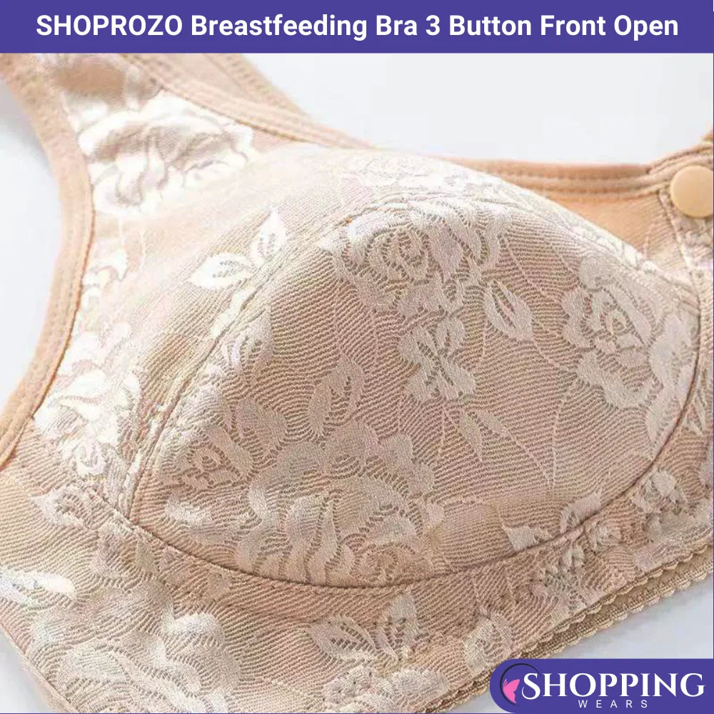 SoppingWears Breastfeeding Bra 3 Button Front Open Bra Maternity Nursing Bra For Women - Imported Quality