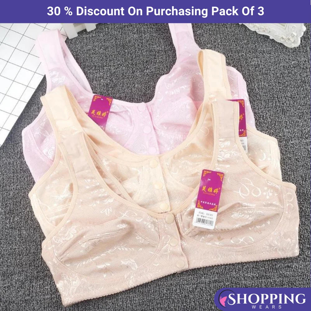 SoppingWears Breastfeeding Bra 3 Button Front Open Bra Maternity Nursing Bra For Women - Imported Quality