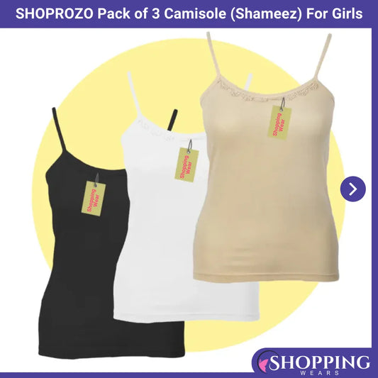 SHOPPING WEARS Pack of 3 Camisole for Girls Tanktops for women Shameez