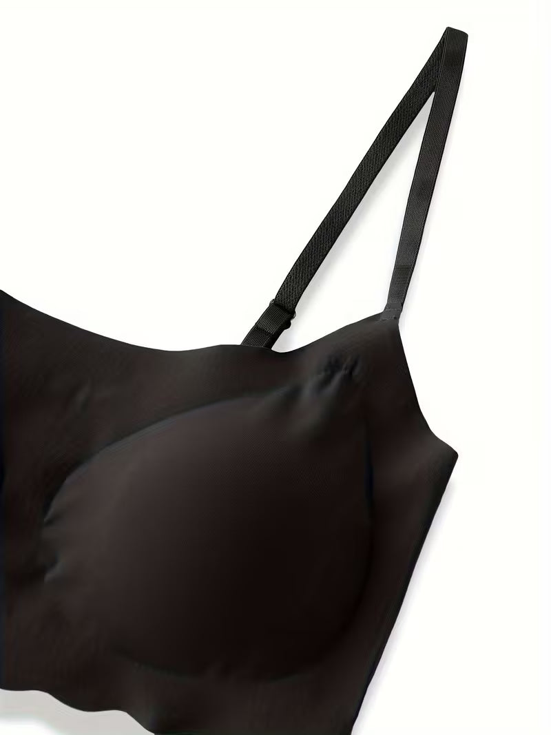 Nylon Push Up Bra for Women, Comfortable Seamless Back, Removable Pads, No Underwire