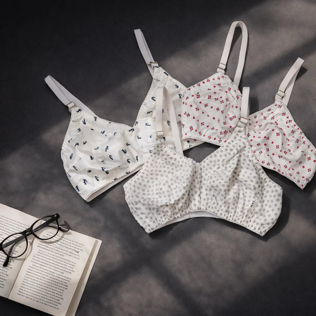 Pack of 3 Shoppingwears Digital Print Soft Cotton Bra's