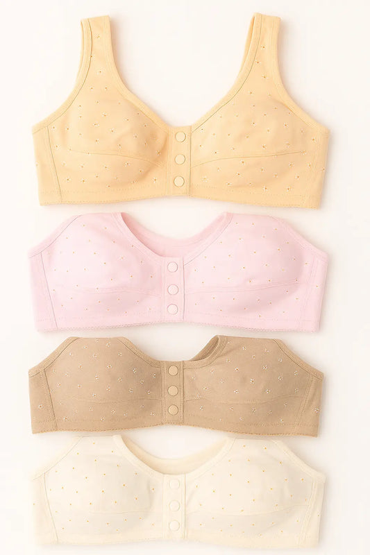 Premium Button Bra Set – Soft, Stretchable & Easy Fit