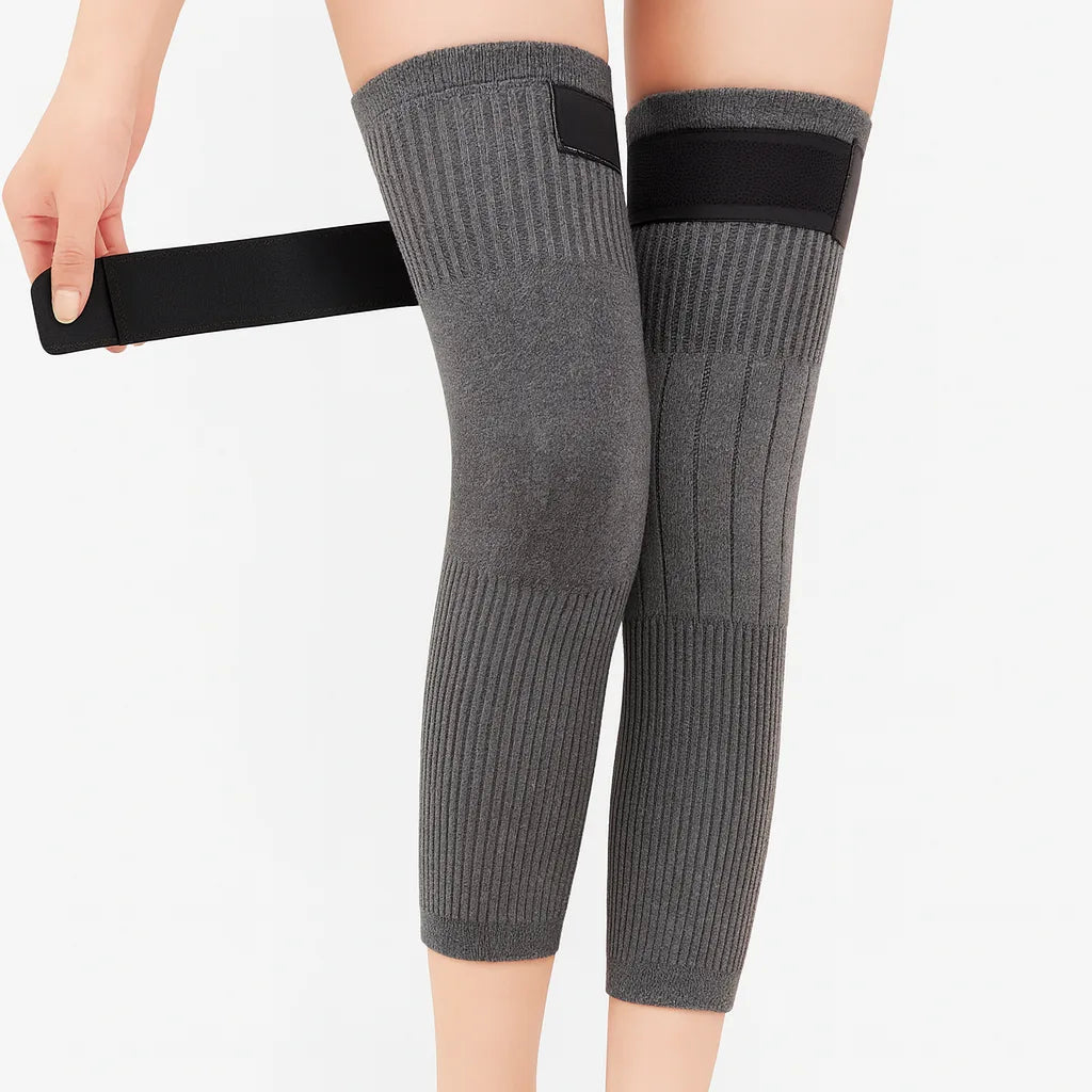 Unisex Winter Wool Knee Warmers – Thermal, Breathable & Elastic Support Pads for Men & Women.