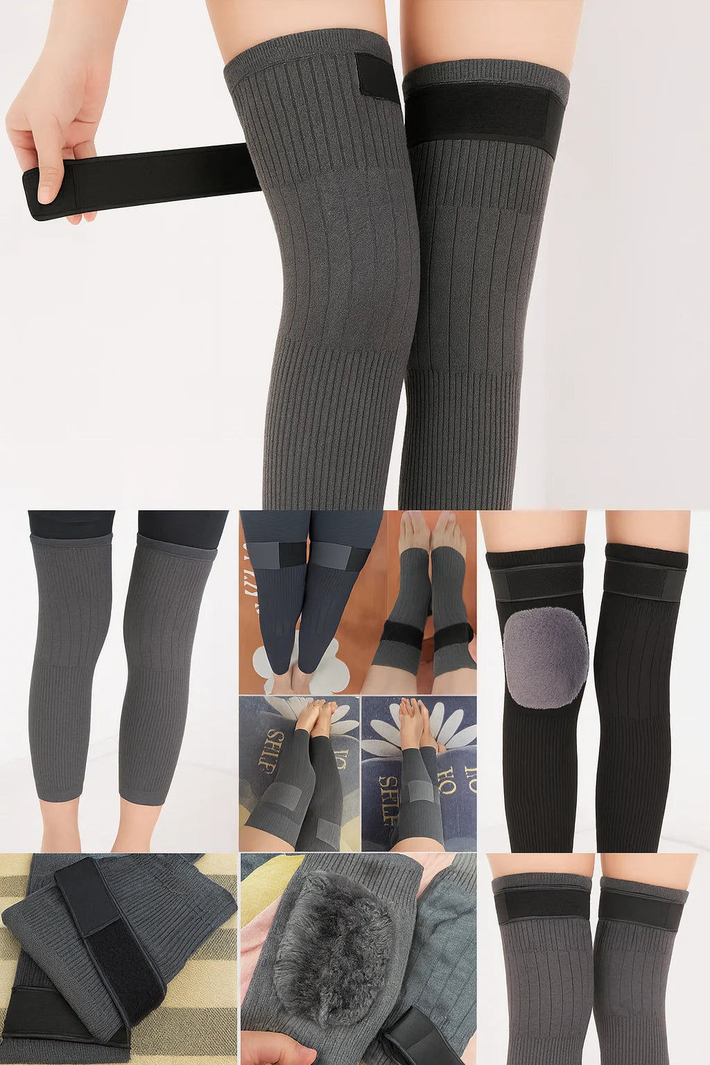 Unisex Winter Wool Knee Warmers – Thermal, Breathable & Elastic Support Pads for Men & Women.