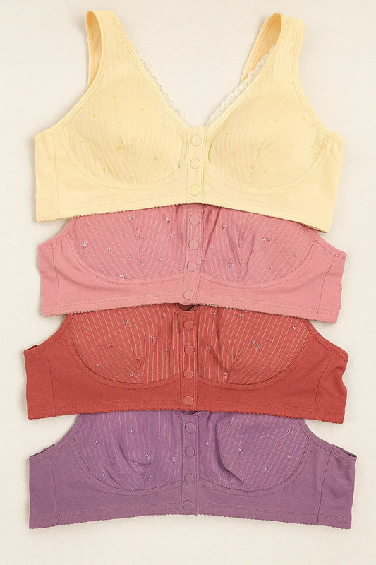 New Winter Button Bra for Women – Non-Wired Front Button Design