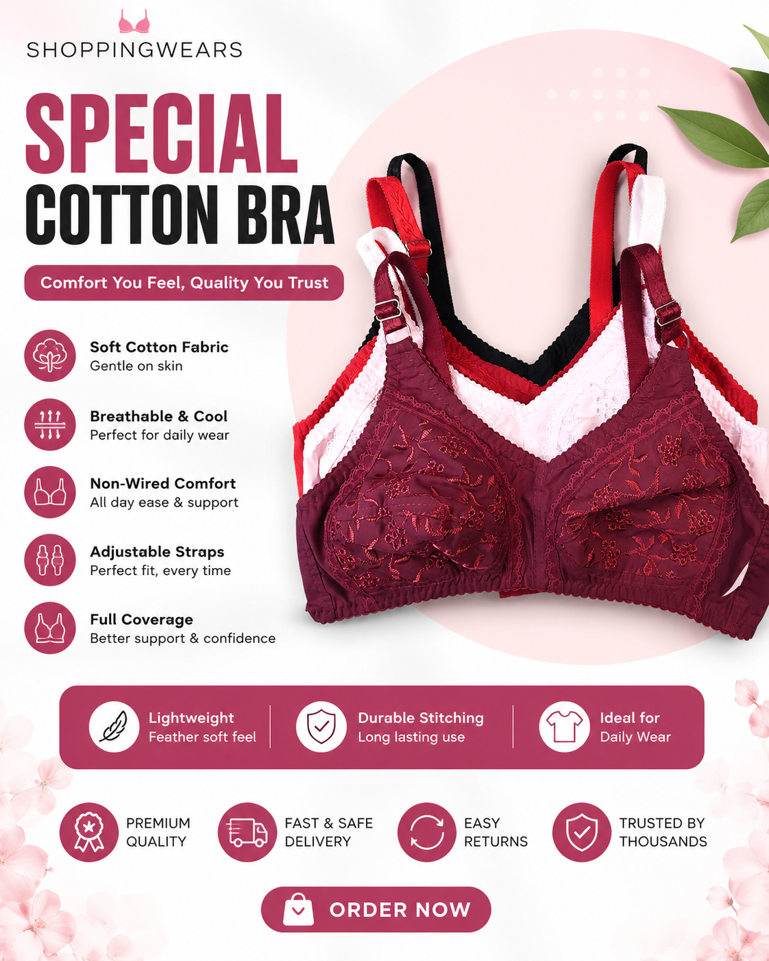 SHOPPINGWEARS SPECIAL COTTON BRA