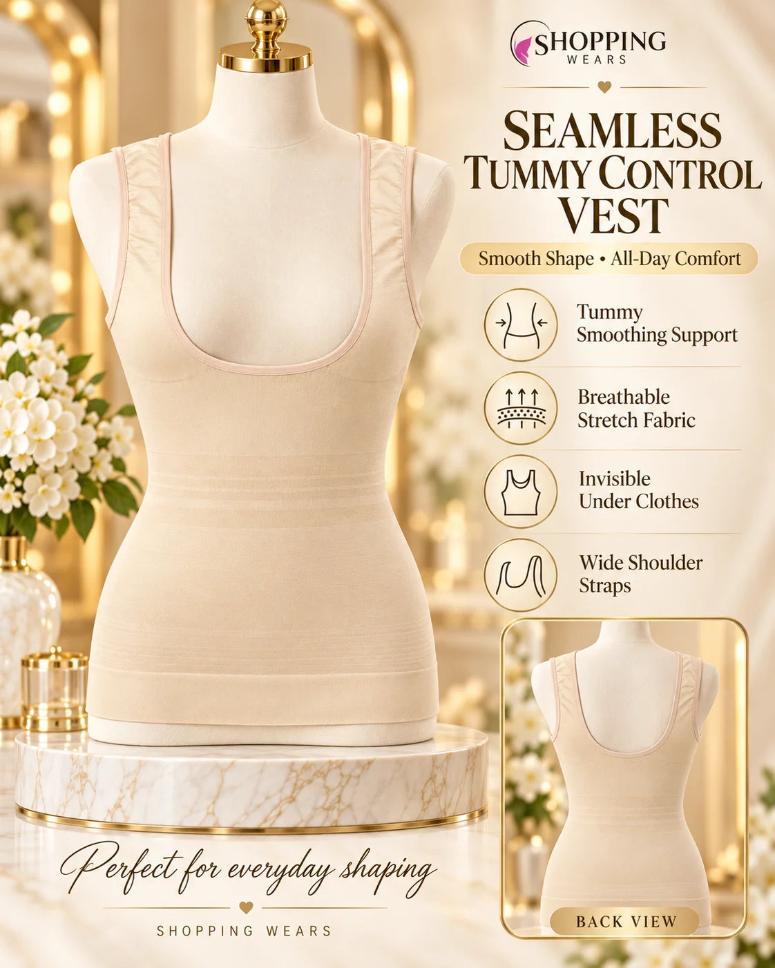Seamless Body Shaper Vest for Women – Everyday Shapewear | Shoppingwears
