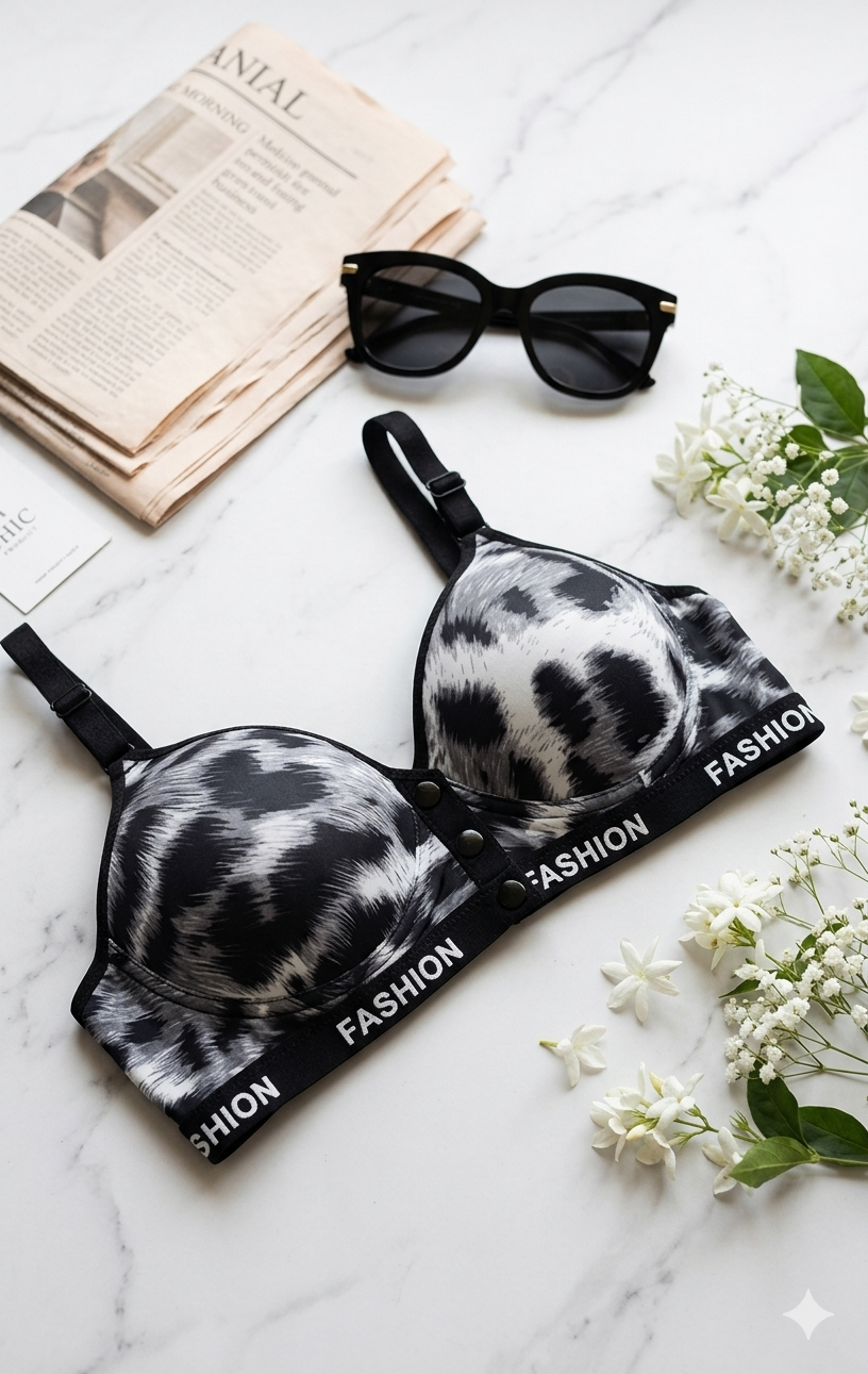 Luxe Leopard Collection - Front Open Premium Fashion Print Bras