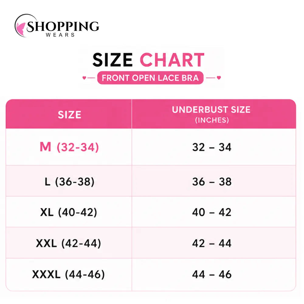 Front Open Lace Bra for Women – Button Closure Bra | Shoppingwears