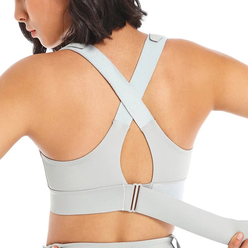 Sports Bra with Adjustable Velcro Shoulder Straps and Underband