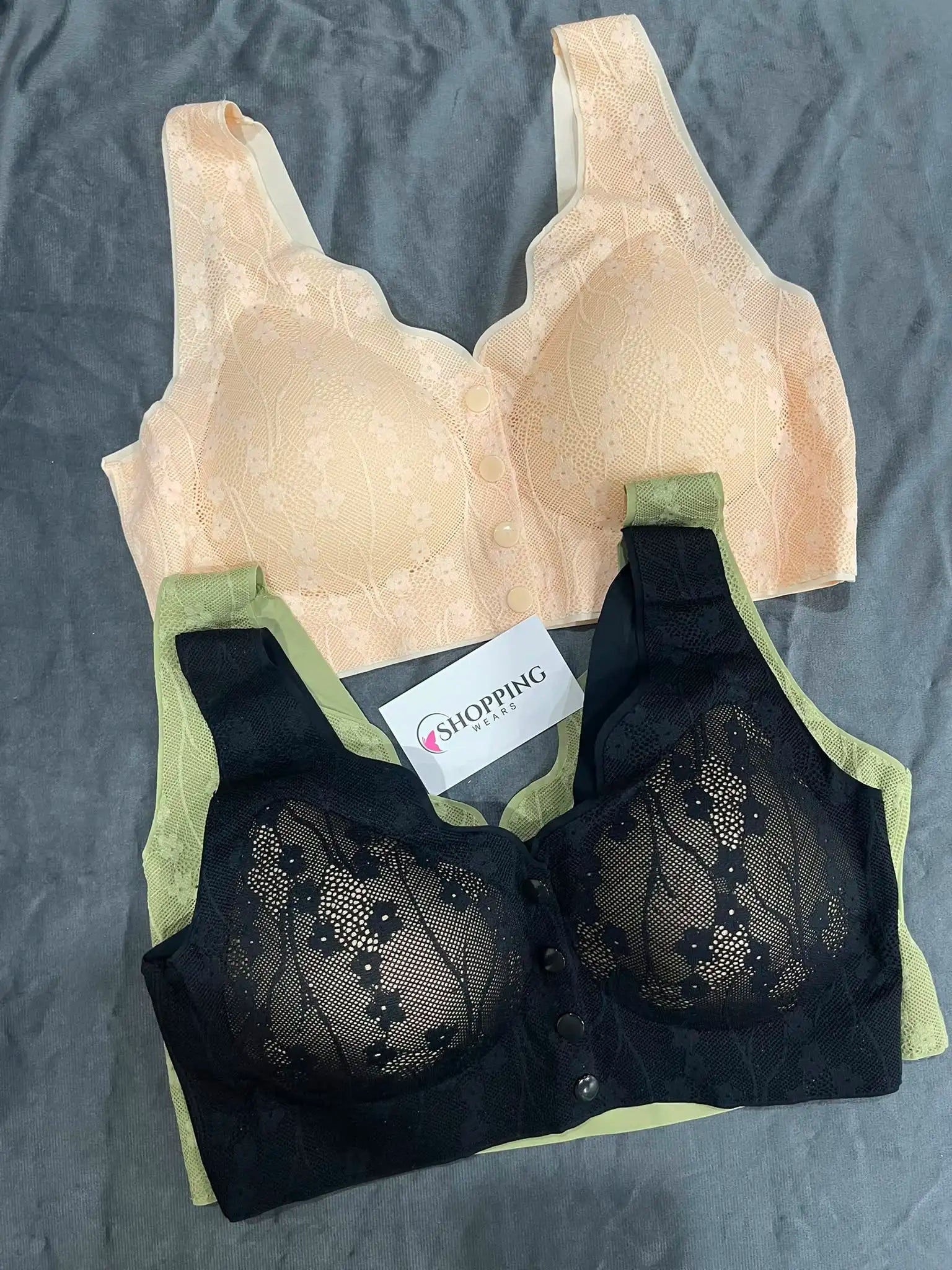 Black Front Open Lace Bra for Women