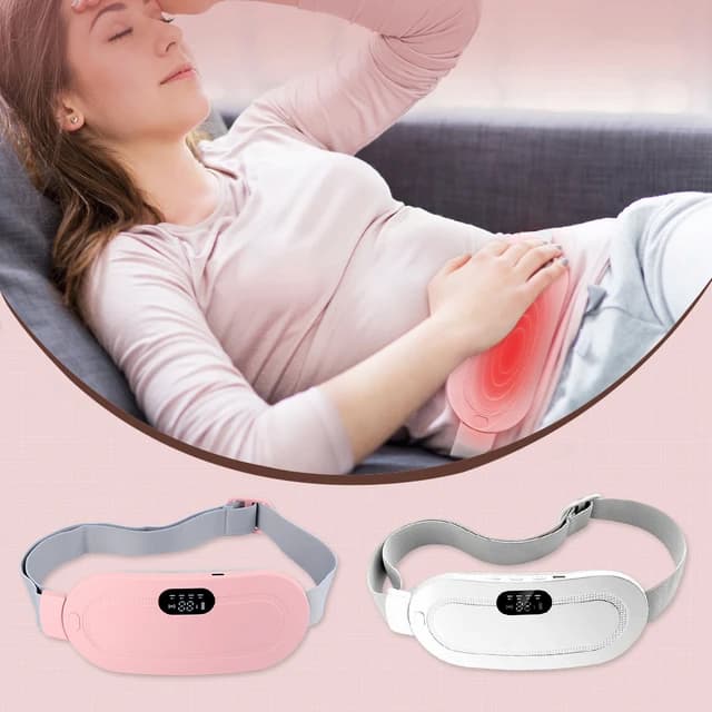 Pink menstrual heating belt with digital display