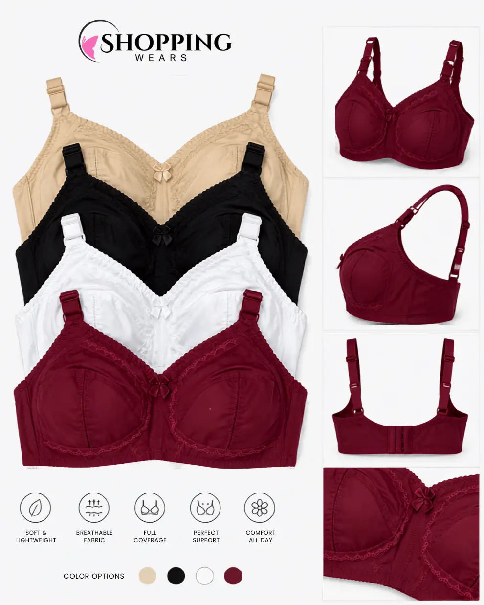 Non-Wired Cotton Bra for women in Pakistan