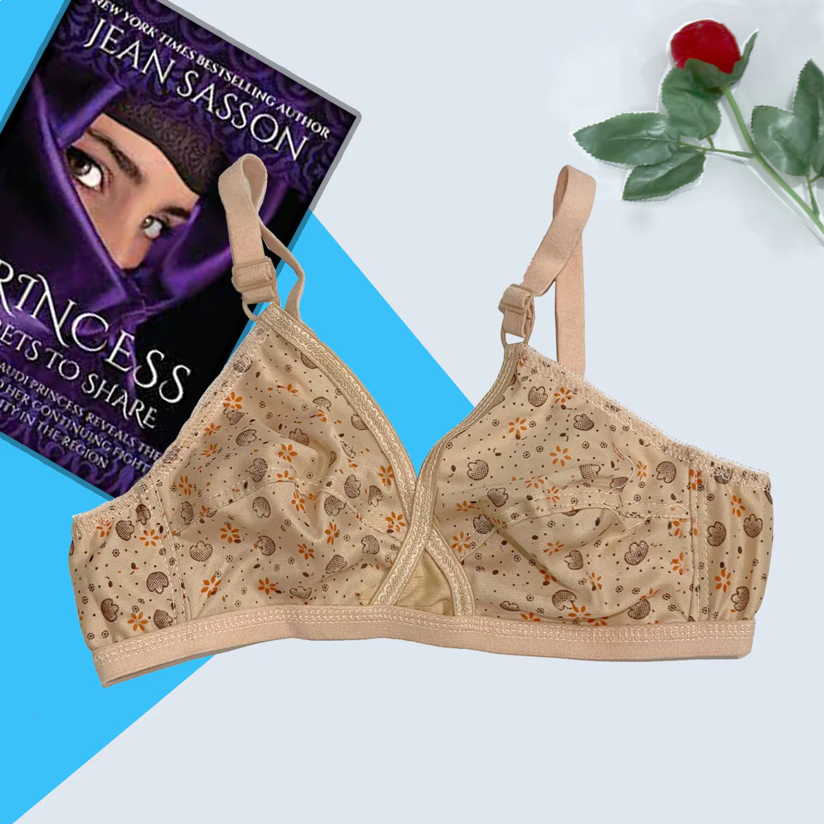 Pack Of 4 Soft Cotton Hosiery Fabric Imported Style Printed Bra