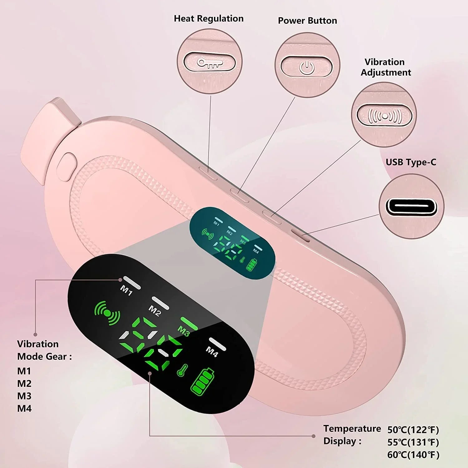 Wearable period cramp massager belt