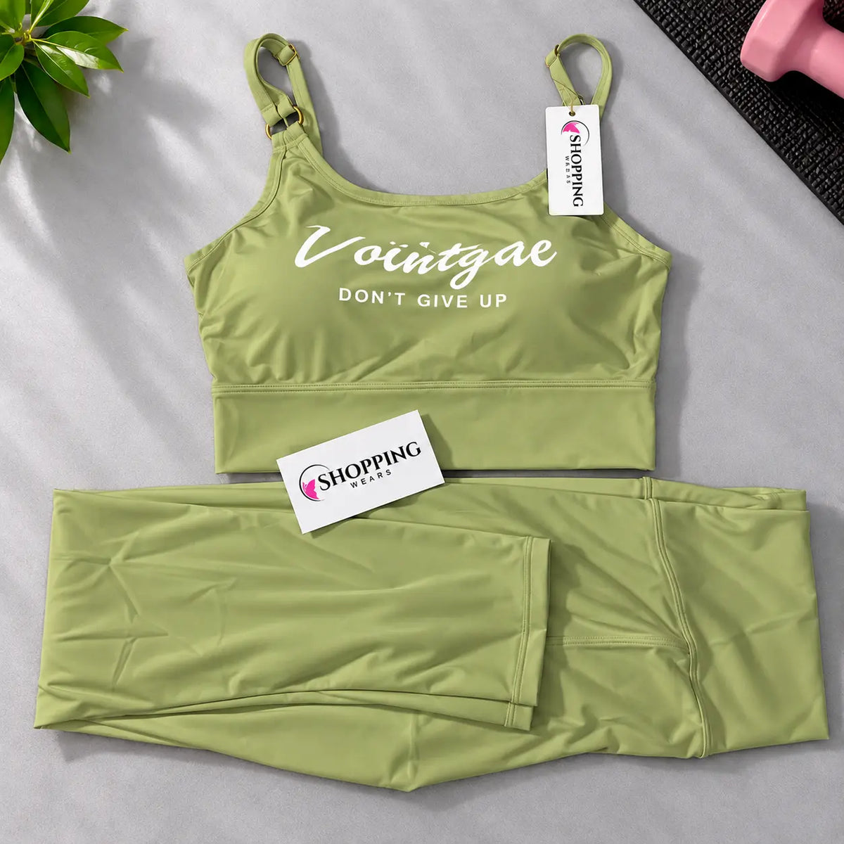 Sports Crop Top and High Waist Leggings Set for Women