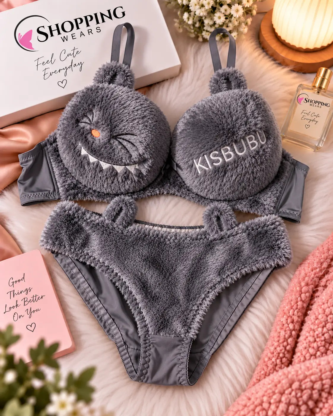 Cute Cat Plush Padded Bra for Women Pakistan – Furry Bra –  Shoppingwears