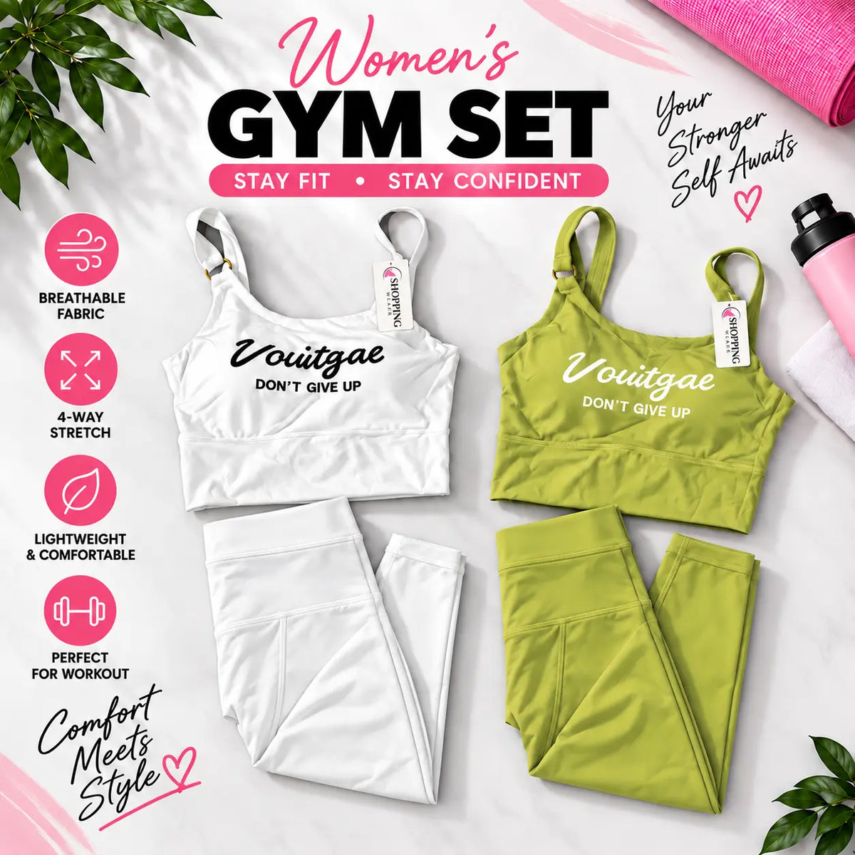 Women's 2 Piece Gym Set in Pakistan